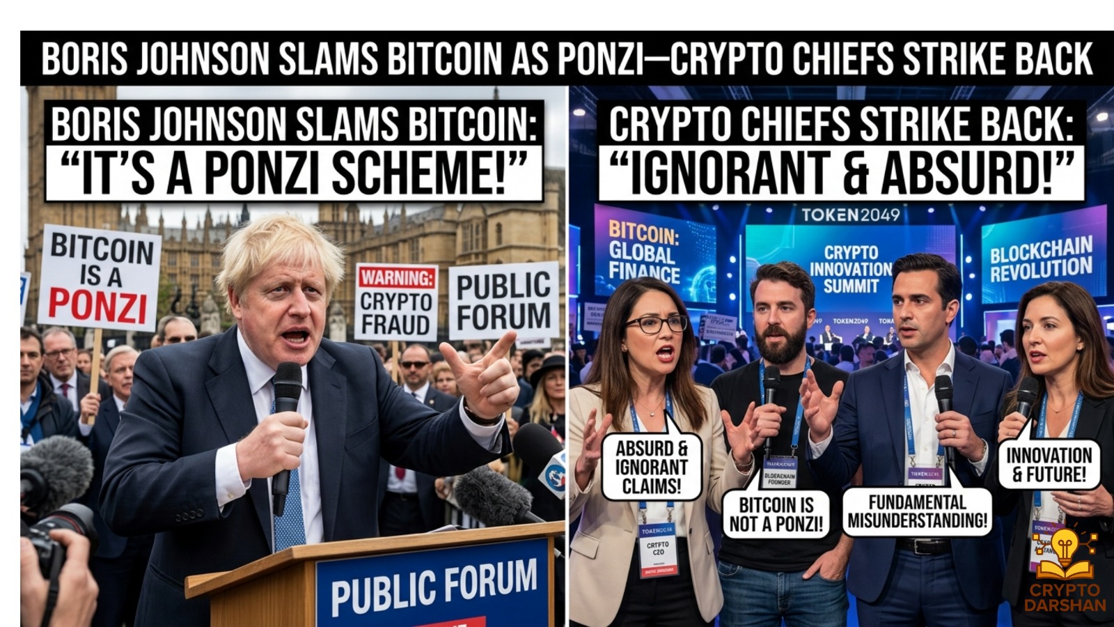 Boris Johnson Slams Bitcoin as Ponzi—Crypto Chiefs Strike Back