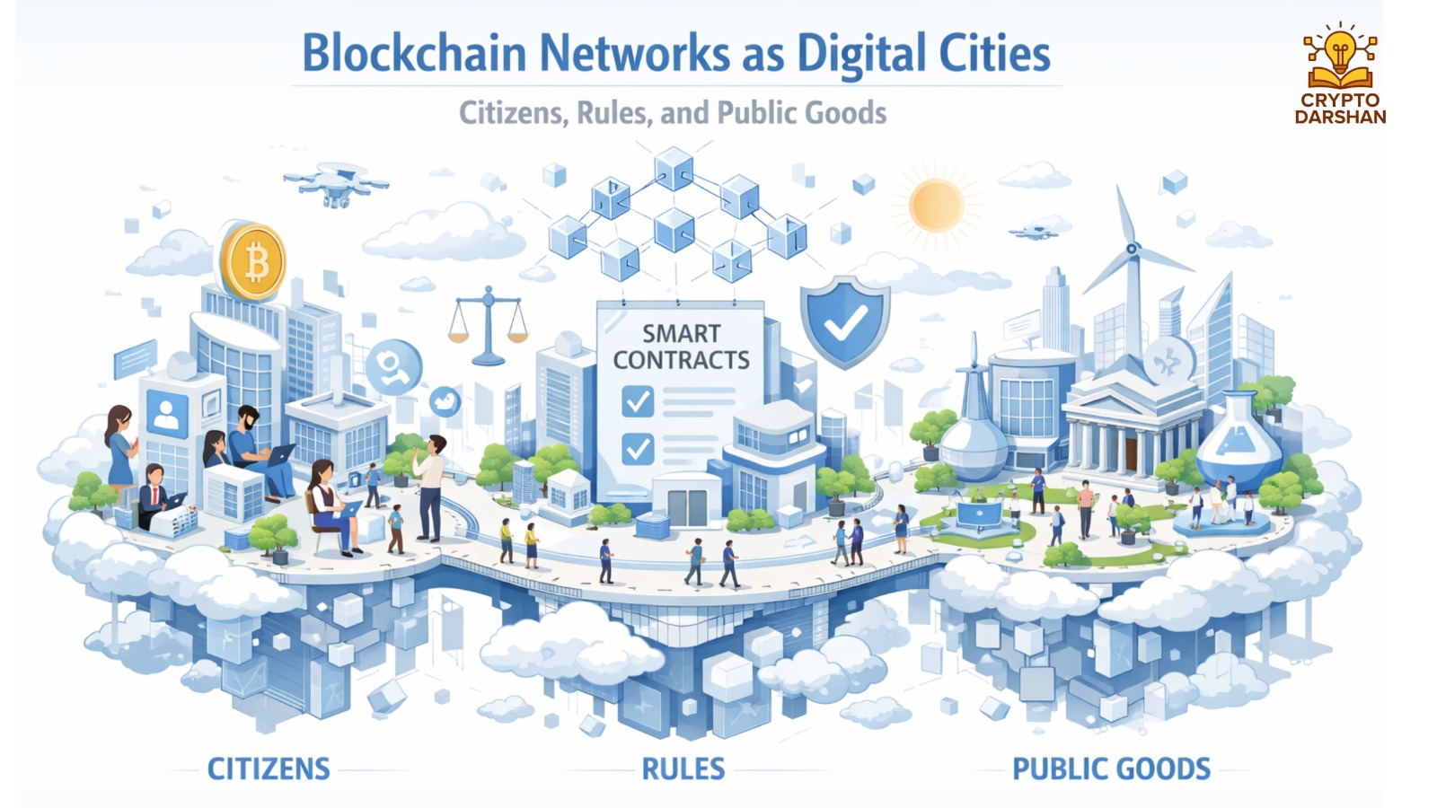 Blockchain Networks as Digital Cities: Citizens, Rules, and Public Goods