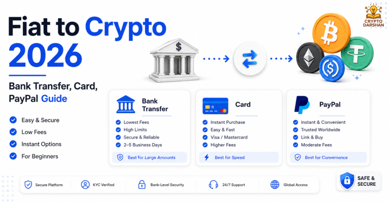 Fiat to Crypto 2026: Bank Transfer, Card, PayPal Guide