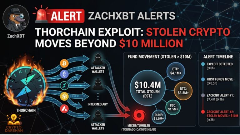 ZachXBT Alerts on THORChain Exploit as Stolen Crypto Moves Beyond $10 Million