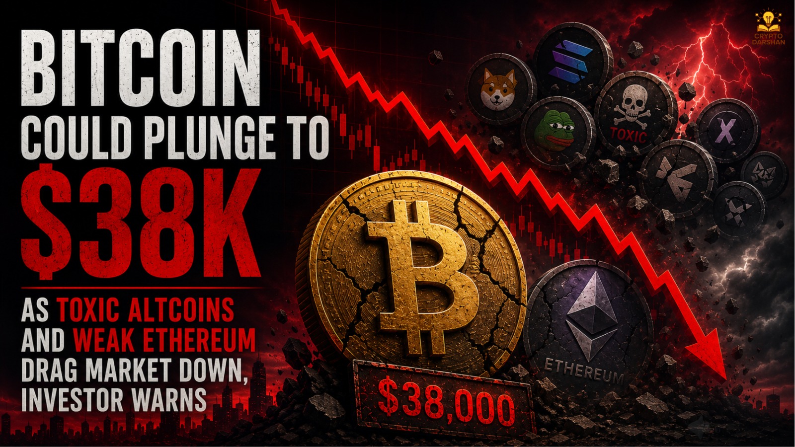 Bitcoin Could Plunge to $38K as Toxic Altcoins and Weak Ethereum Drag Market Down, Investor Warns