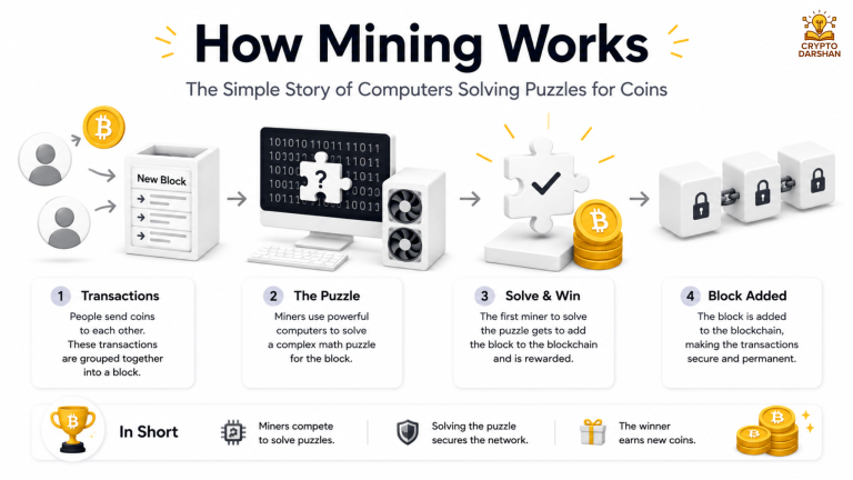 How Mining Works: The Simple Story of Computers Solving Puzzles for Coins