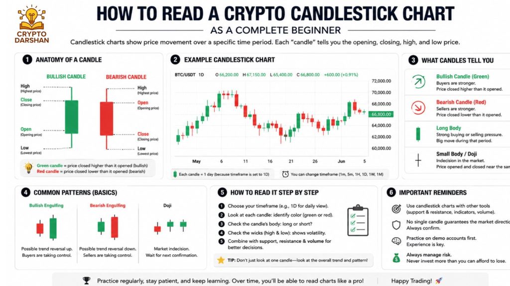 How to Read a Crypto Candlestick Chart as a Complete Beginner