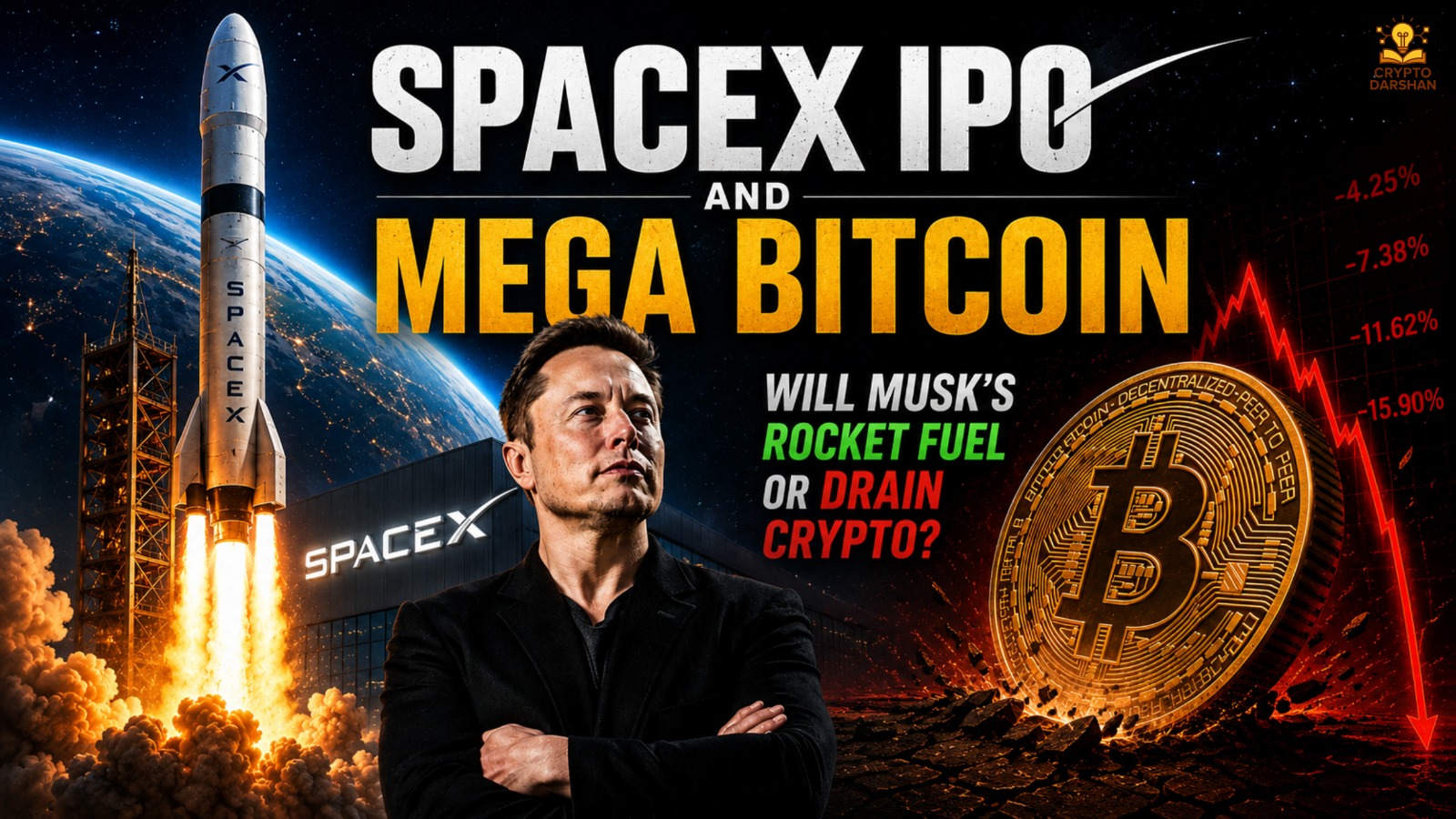 SpaceX IPO and Mega Bitcoin: Will Musk’s Rocket Fuel or Drain Crypto?