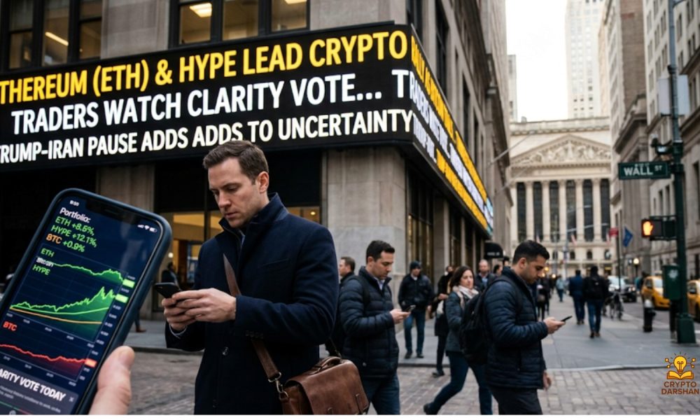 Ethereum and HYPE Lead Crypto Rally as Bitcoin Trails Amid Trump Iran Pause and Traders Watch CLARITY Vote