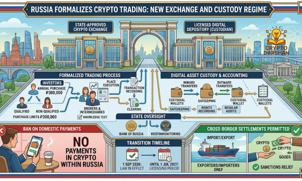 Russia Moves to Formalize Crypto Trading With New Exchange and Custody Rule