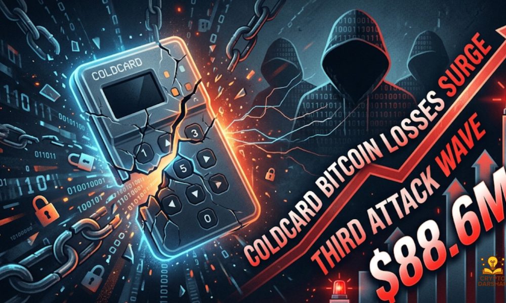 Coldcard Bitcoin Losses Surge to $88.6M After Third Attack Wave