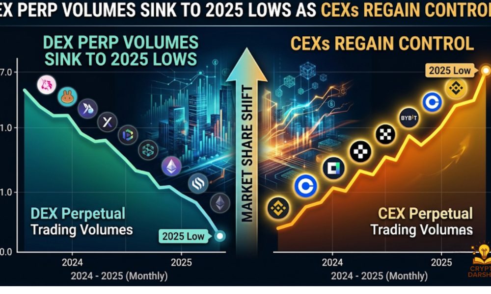 DEX Perp Volumes Sink to 2025 Lows as CEXs Regain Control