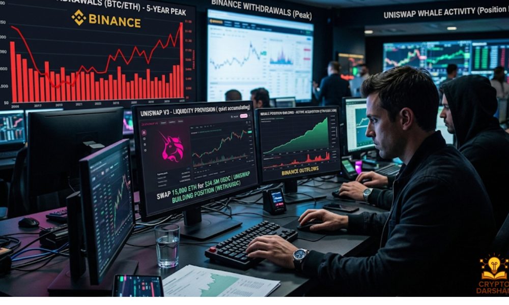 Uniswap Whales Quietly Build Positions as Binance Withdrawals Hit a 5-Year Peak