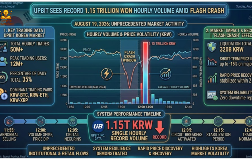 Upbit Sees Record 1.15 Trillion Won Hourly Volume Amid Flash Crash