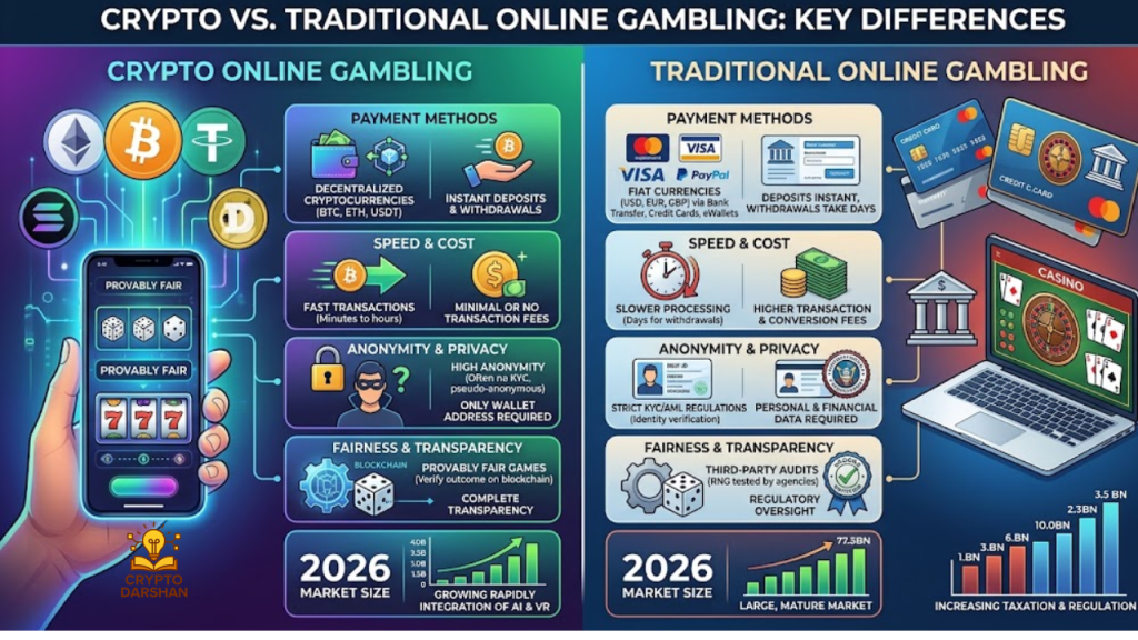 Crypto vs. Traditional Online Gambling: Key Differences