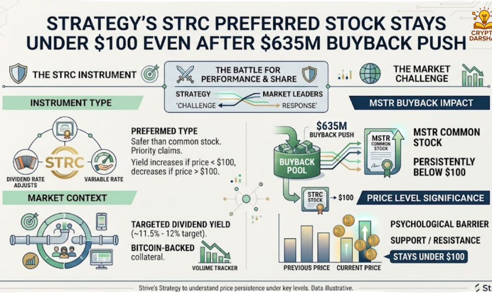 Strategy’s STRC Preferred Stock Stays Under $100 Even After $635M Buyback Push