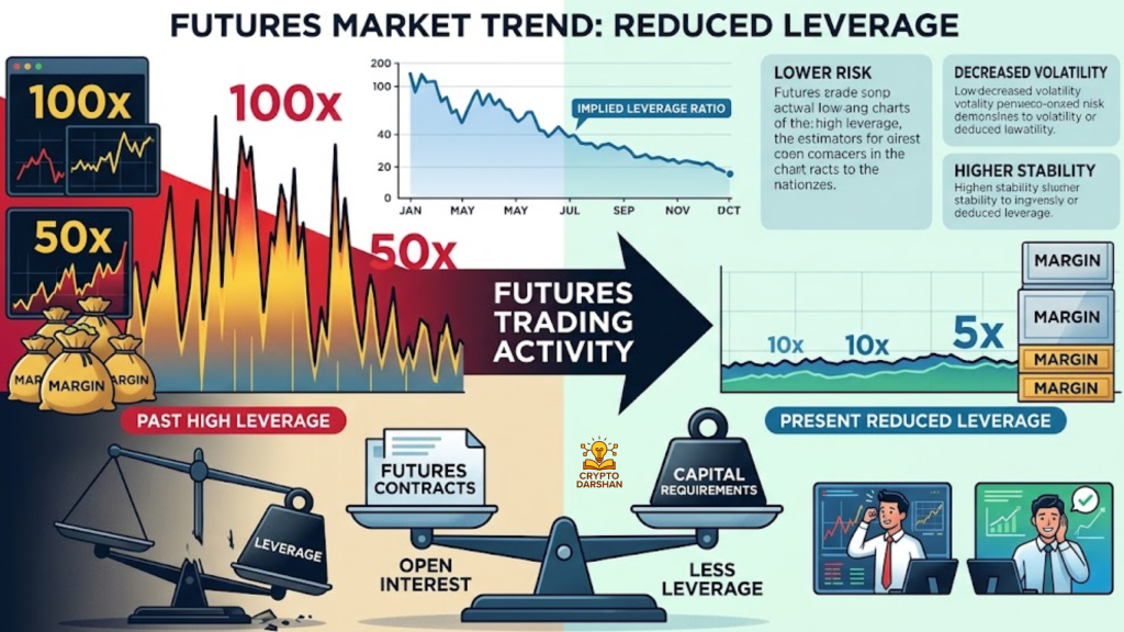 Futures activity shows reduced leverage