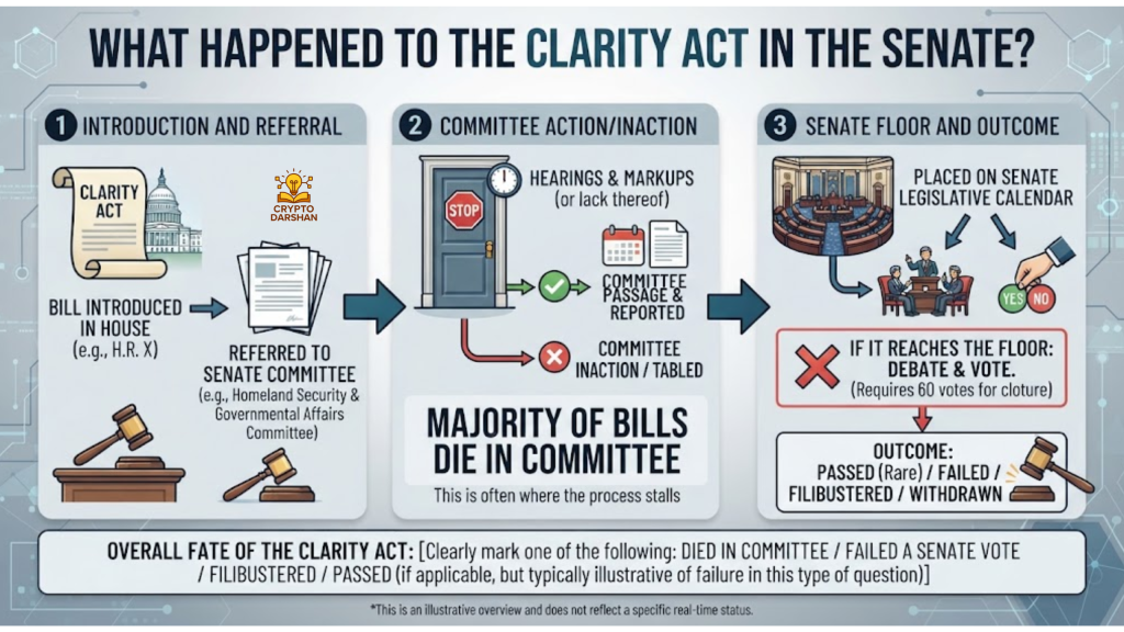 What happened to the CLARITY Act in the Senate?