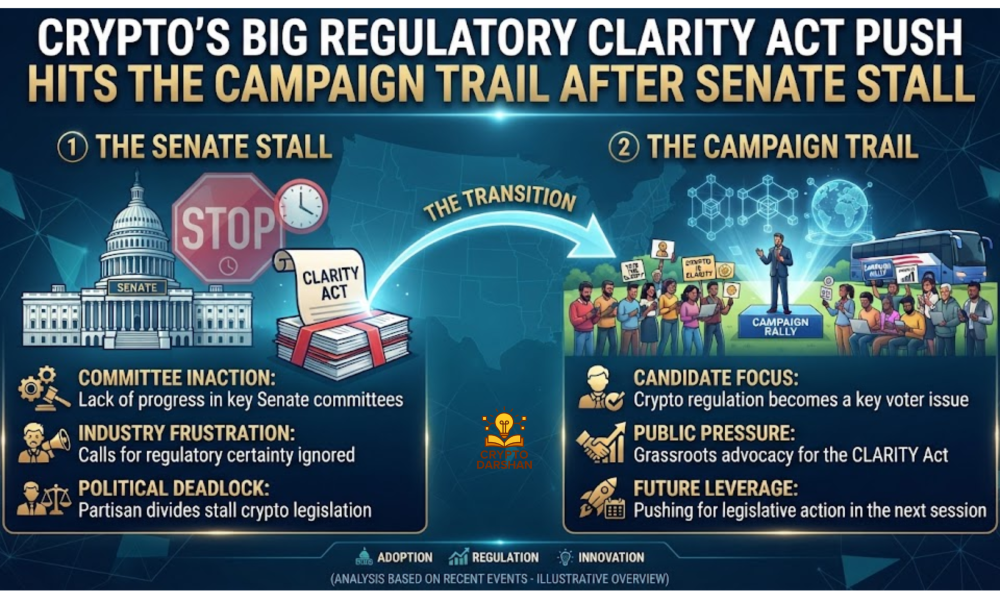 Crypto’s Big Regulatory CLARITY Act Push Hits the Campaign Trail After Senate Stall