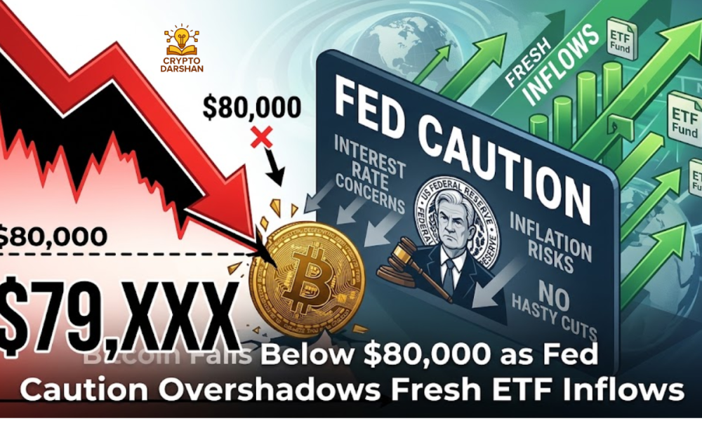 Bitcoin Falls Below $80,000 as Fed Caution Overshadows Fresh ETF Inflows