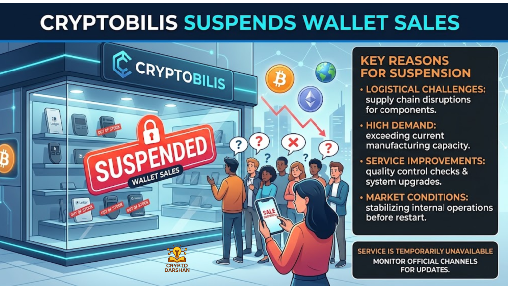 CryptoBilis suspends wallet sales
